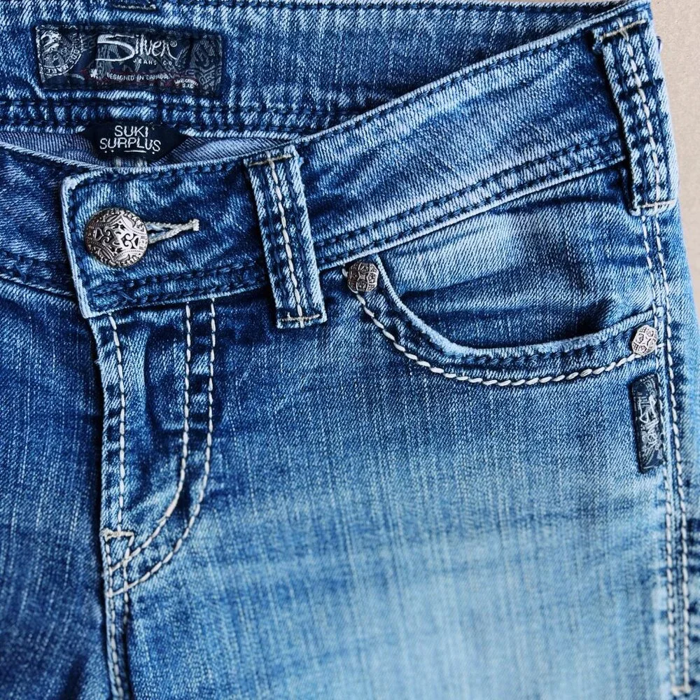 Silver Jeans Suki Bootcut Jeans 27x31 Y2K Boho Low Rise Flare Festival Denim - Picture 5 of 11